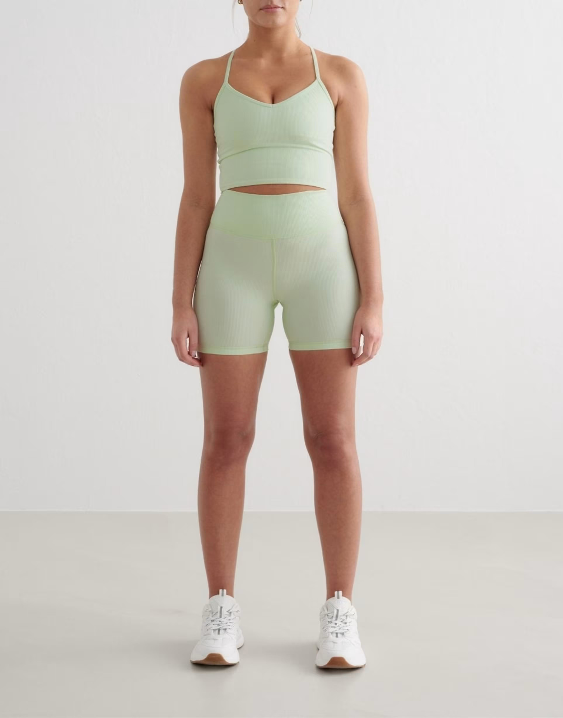 Aim'n Spearmint ribbed performance midi shorts in light green | ASOS | ASOS (Global)