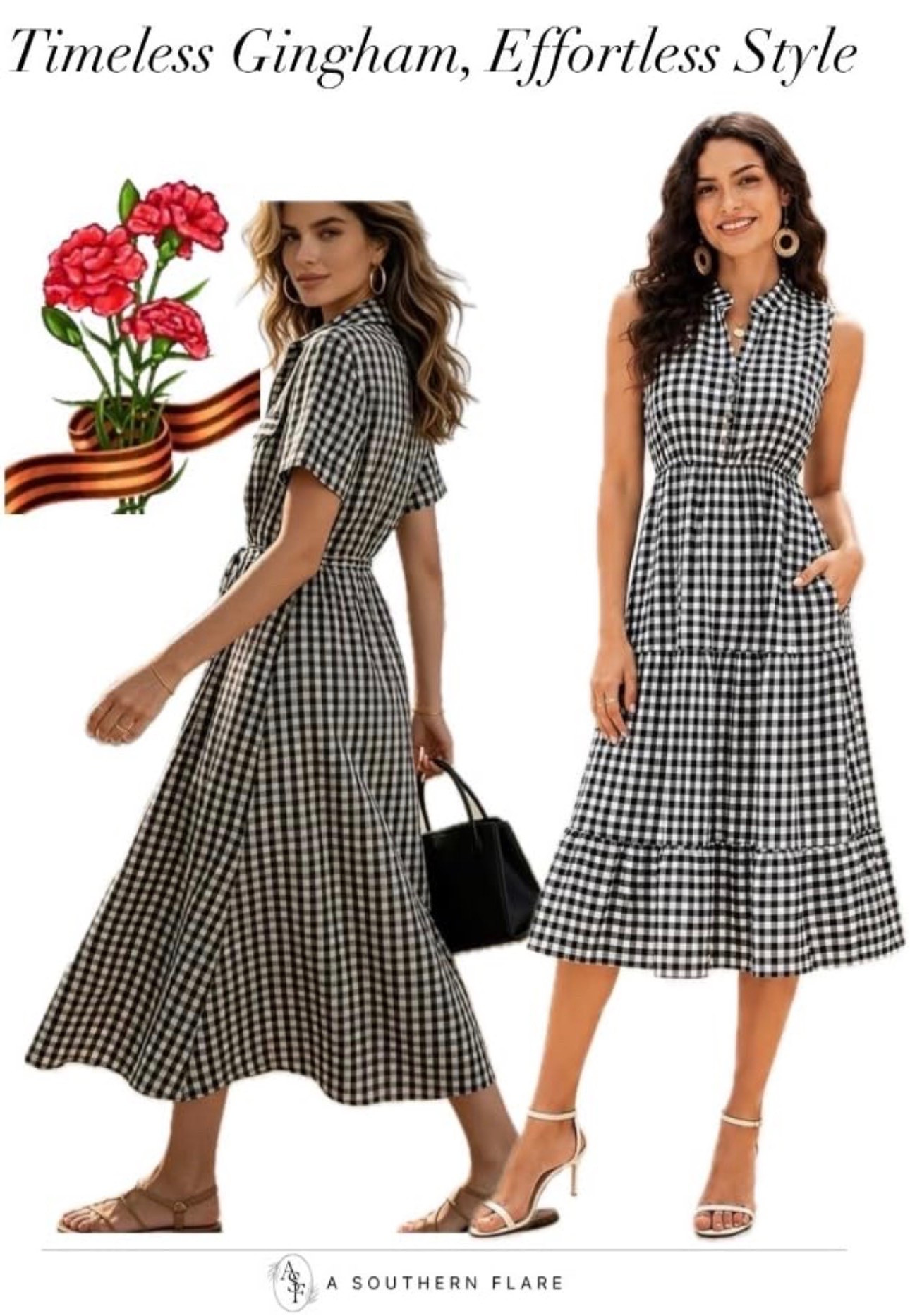 Step out in effortless style with these chic gingham dresses. Perfect for any occasion! #ChicAndSimple #GinghamFashion