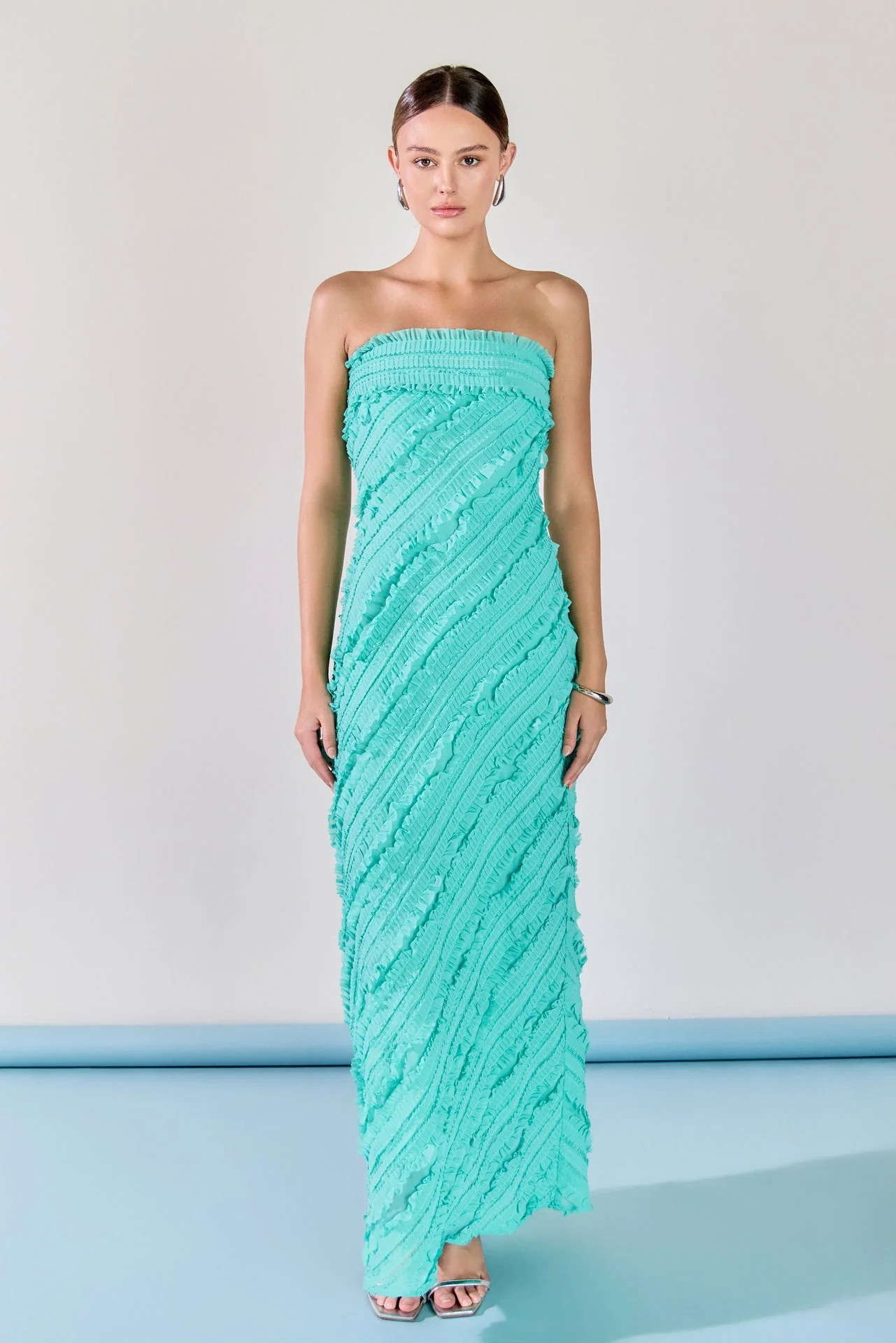 Juliette Strapless Ruffled Maxi Dress | OBJECTRARE