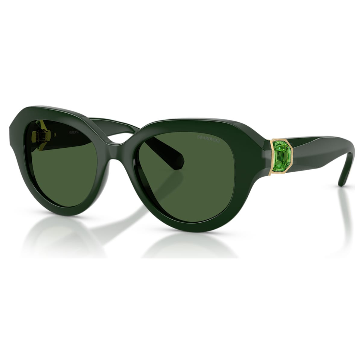 Sunglasses, Round shape, Green | SWAROVSKI