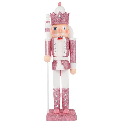 12 Inch Pink Christmas Decor Glitter Nutcracker Figures Wooden Nutcracker Soldier Pink | Wayfair North America