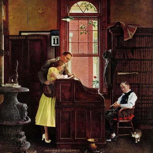 Marmont Hill "Marriage License" by Norman Rockwell Painting Print on Canvas | Walmart (US)