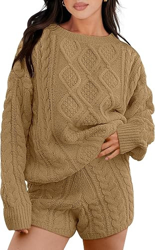 ANRABESS Womens 2 Piece Outfits Fall Sweater Lounge Sets | Amazon (US)