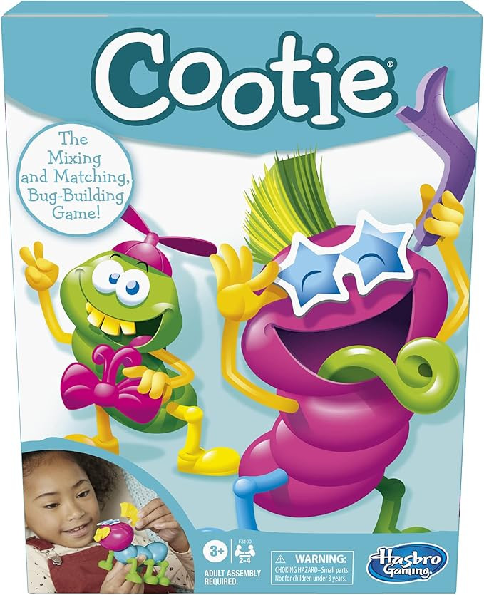 Hasbro Gaming Cootie Mixing and Matching Bug-Building Game for Preschoolers and Kids Ages 3 and U... | Amazon (US)