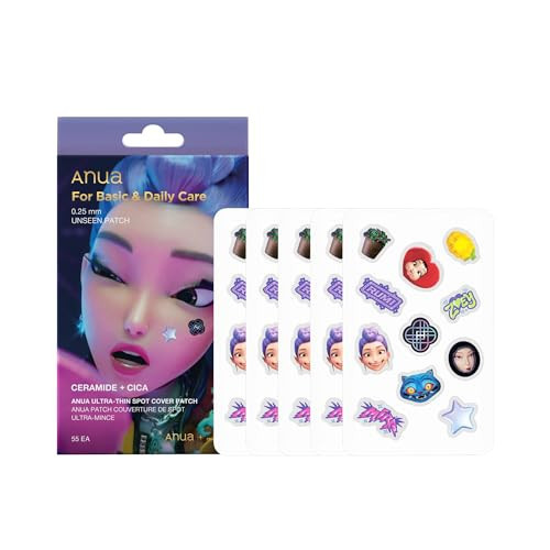 Anua Ultra-Thin Spot Cover Patch, Invisible Hydrocolloid Acne Patch for Face, Cute Pimple Patches, Centella Care for Sensitive Skin, KPop Demon Hunters, Korean Skincare, 55ea | Amazon (US)