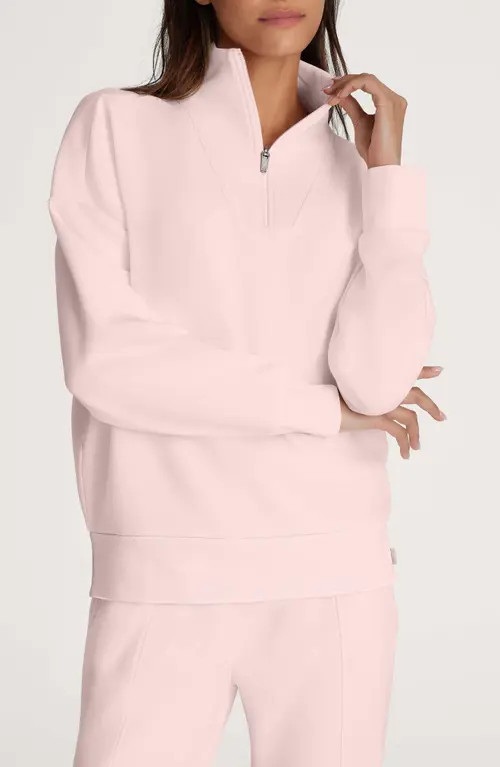 Tommy John Luxe Traveler Knit Quarter Zip Pullover in Pink at Nordstrom, Size X-Large | Nordstrom
