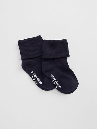Gap Baby Triple-Roll Socks Navy Size 12-24 M | Gap US