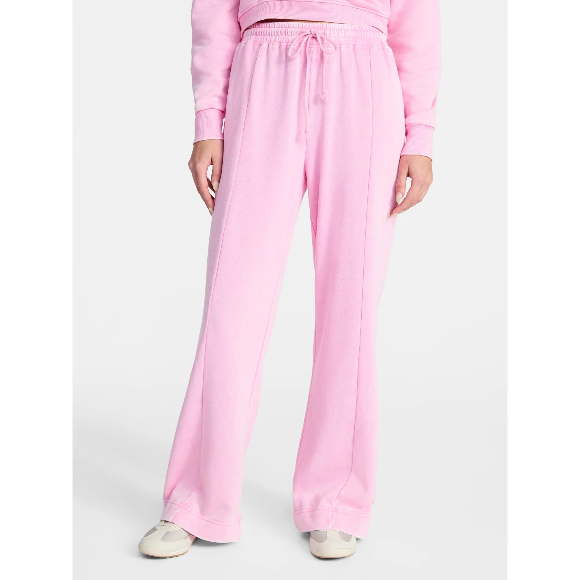 No Boundaries Mineral Wash Wide-Leg Sweatpants, 31'' Inseam, Women's XXS-XXL | Walmart (US)