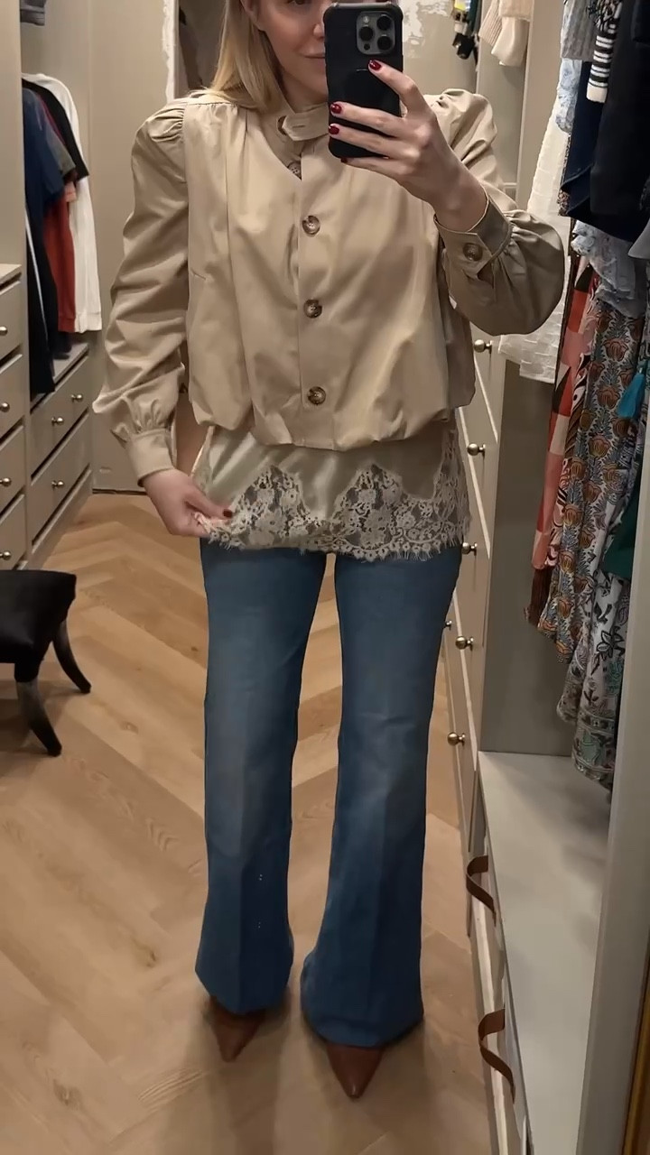 Cropped trench with silk lace trim tank

Spring outfit 

#LTKootd #LTKSeasonal #LTKNYFW