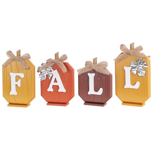 DEWBIN Fall Decorations for Home, Pumpkin Wood Sign with Fall Lettered for Fall Decor, Decorative Wooden Block Set Thanksgiving Decor for Tables, Tiered Tray, Mantel, Thanksgiving | Amazon (US)