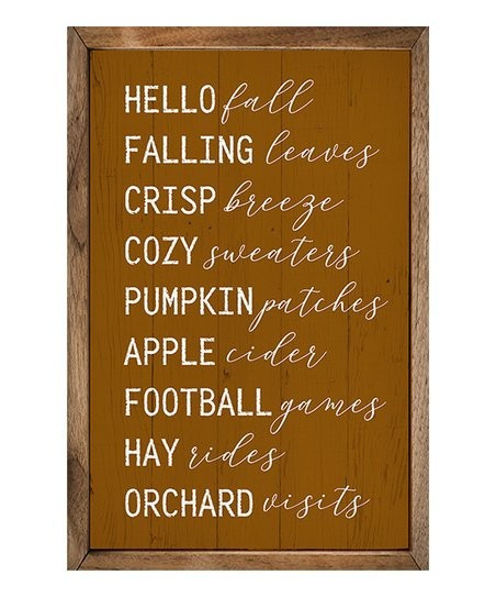 Orange 'Hello Fall' Favorites Framed Wall Sign | Zulily