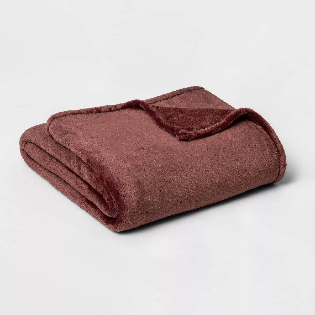 King Microplush Bed Blanket Berry - Threshold™: Solid Midweight, Modern Style, Double-Turned He... | Target