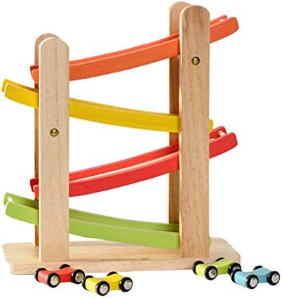 EverEarth Jr. Ramp Racer. Race Track for Toddlers and 4 Wood Cars, Race Car Ramp Set | Amazon (US)