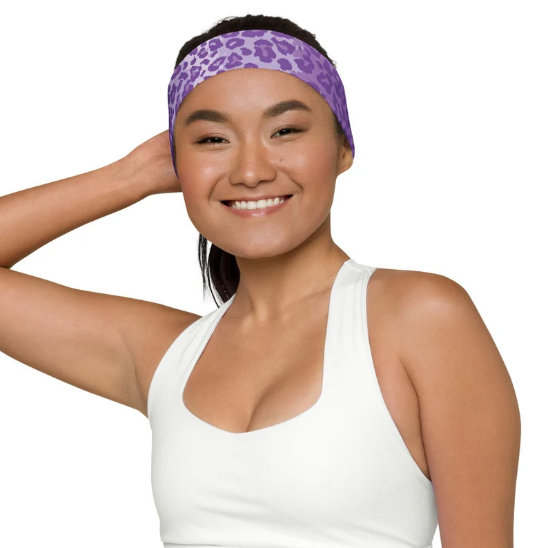 Betsey Purple Leopard Print Headband to Match Our Line of Everyday, Yoga and Athletic Wear - Etsy | Etsy (US)