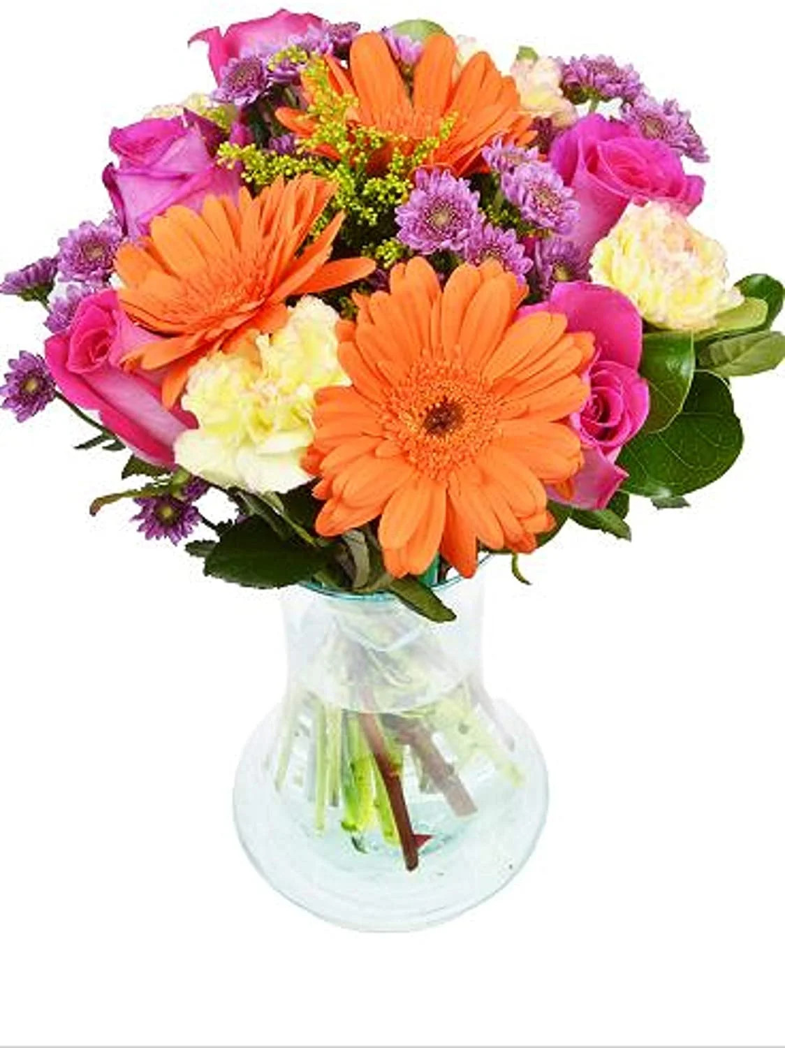 Arabella Fields of World Bouquet of Fresh Cut Flowers with a Free Glass Vase | Walmart (US)
