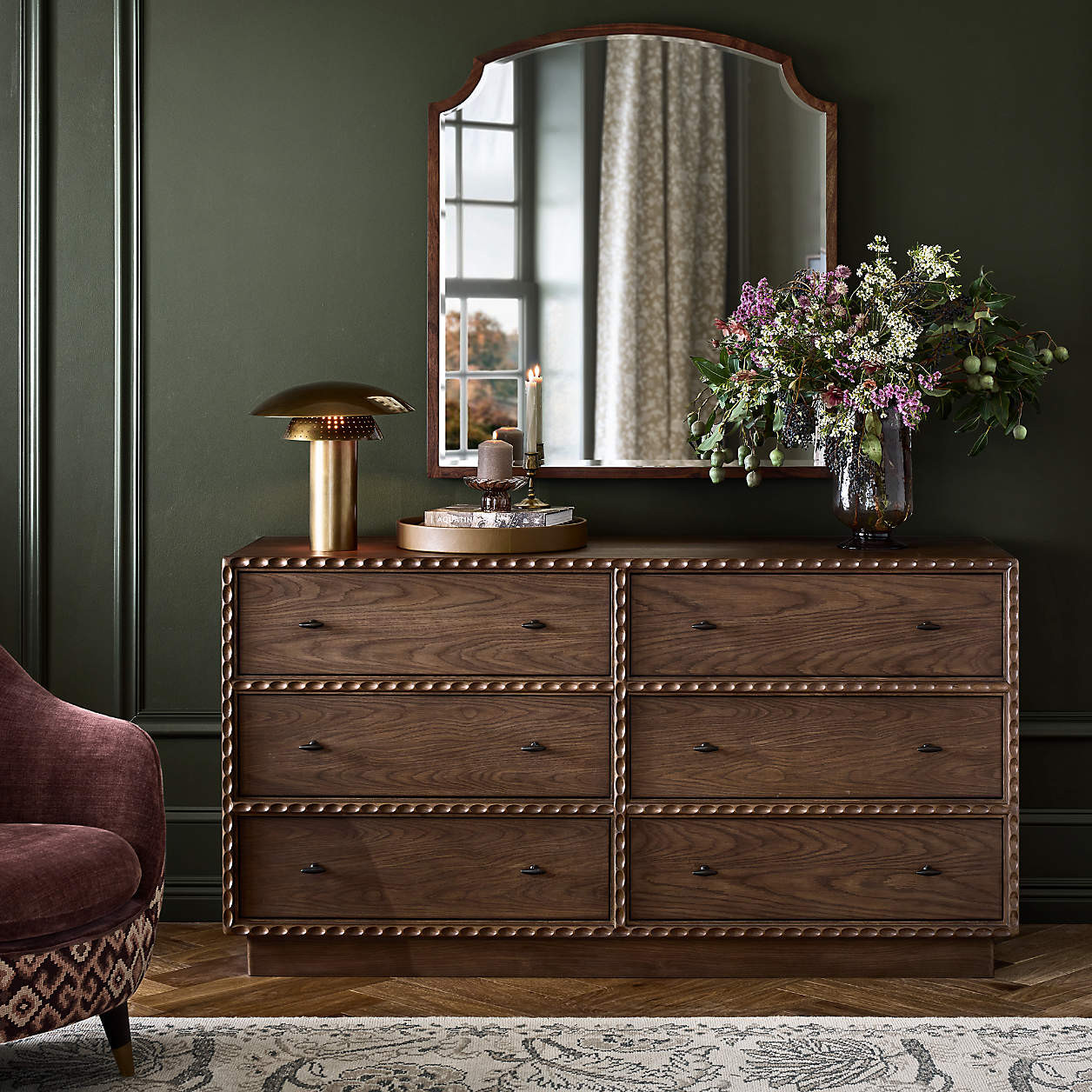 Witney 64" Warm Brown Oak 6-Drawer Dresser | Crate & Barrel | Crate & Barrel