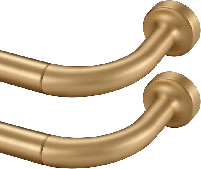 2 Pack Wrap Around Curtain Rod for Windows 16 to 28 Inch, Internal Splicing 1 Inch Diameter Disc,... | Amazon (US)