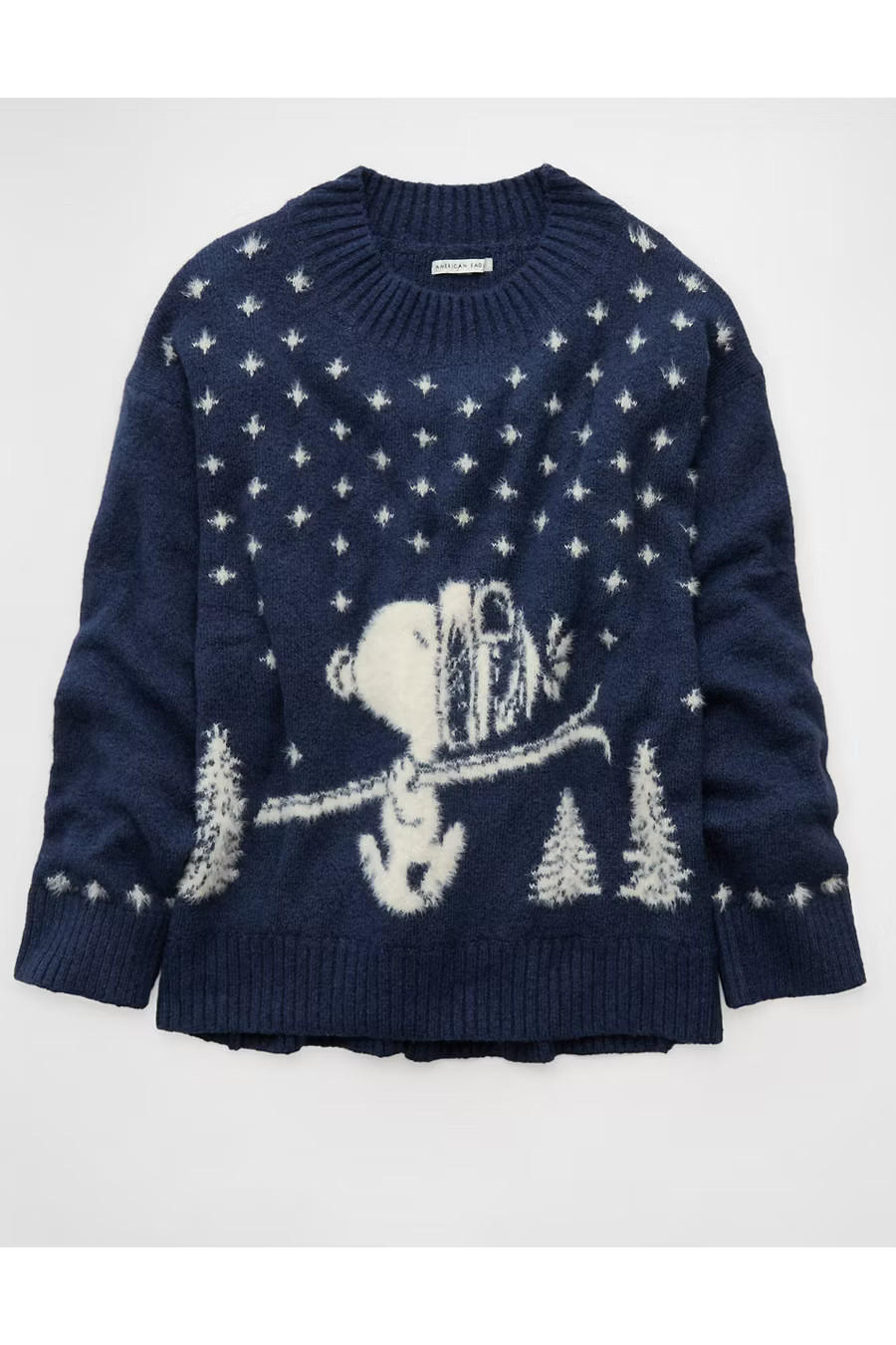 AE Oversized Snoopy Graphic Sweater Women's Navy S | American Eagle Outfitters (US & CA)