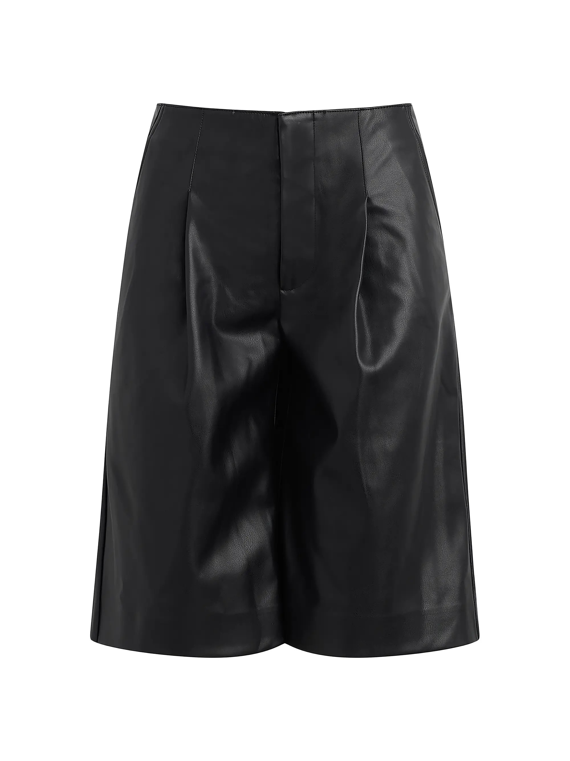 Faux Leather Pleated Trouser Shorts | Saks Fifth Avenue