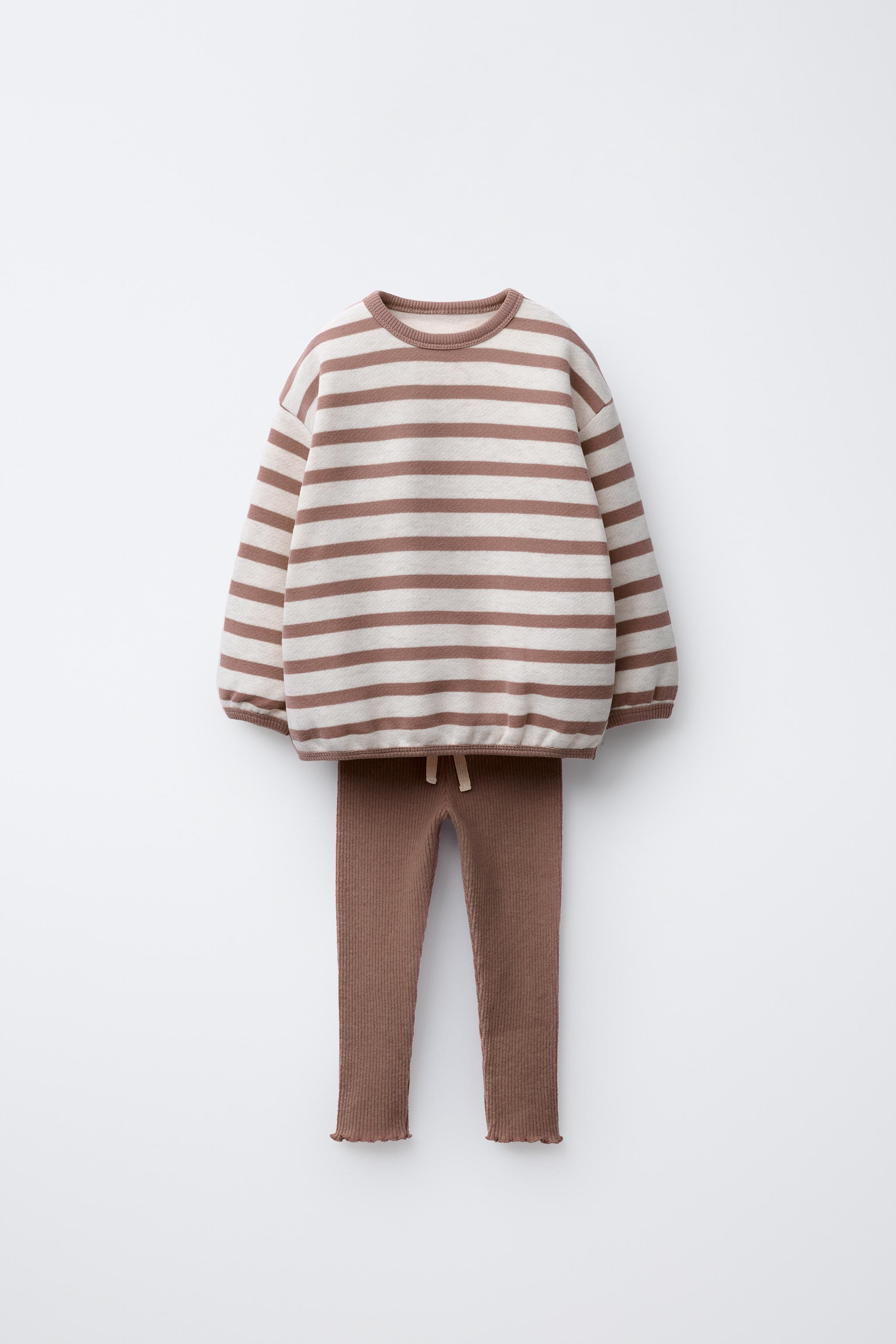 STRIPED SWEATSHIRT AND SOFT TOUCH LEGGING SET | Zara US