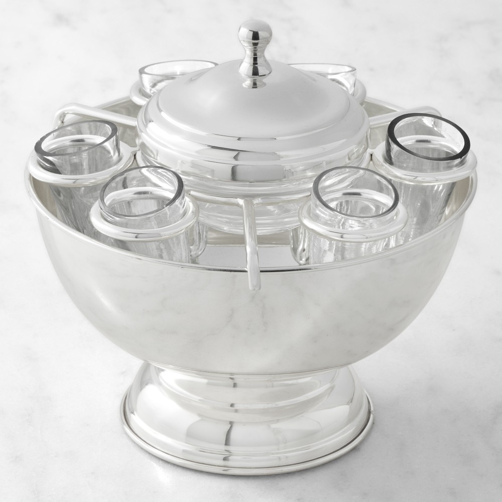 Heirloom Silver Caviar Bowl with Shot Glasses | Williams-Sonoma