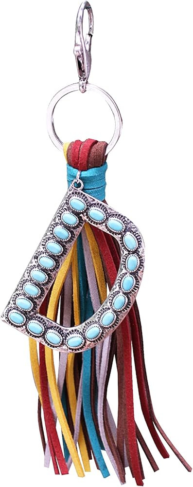 Western Initial Letter A-Z Key Chain, Handbags Charm with Leather Tassel and Easy Snap Hook | Amazon (US)