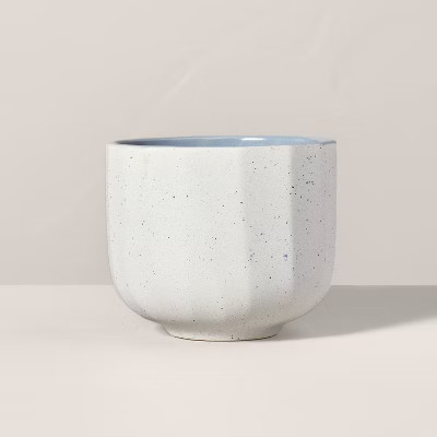 Speckle-Faceted Ceramic Canvas Jar Candle Blue/White 6oz - Hearth & Hand™ with Magnolia | Target
