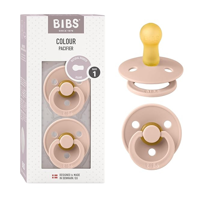 BIBS Pacifiers Colour Collection | Natural Rubber Baby Pacifier | Set of 2 BPA-Free Soothers | Ma... | Amazon (US)