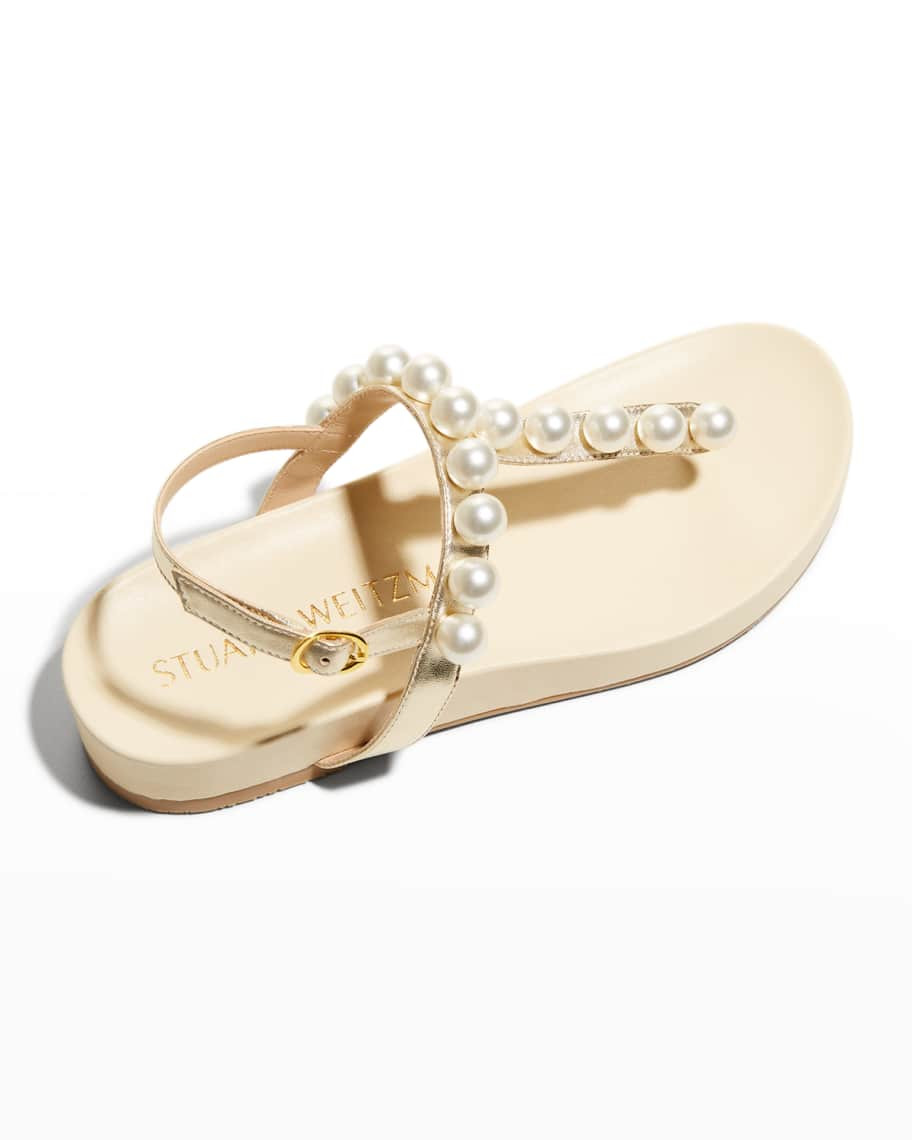 Goldie Metallic Pearly Summer Sandals | Neiman Marcus