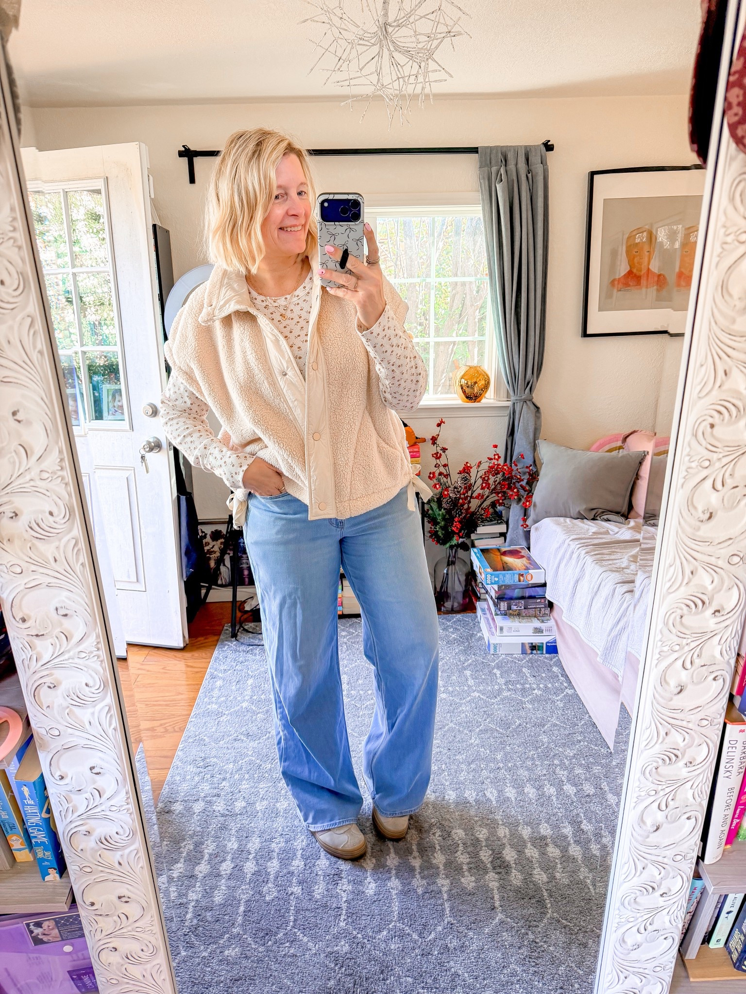 Can not pass up a good cute fleece vest!! 

vest large 
top large 
pants 12 long 
shoes 7.5



#LTKmomlife #LTKOver40 #LTKTall