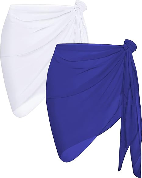 CHICGAL 2 piezas de pareo de playa para mujer, falda envolvente, traje de baño transparente, par... | Amazon (US)