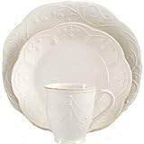Lenox French Perle 12-Piece Plate & Mug Dinnerware Set, 18.45 LB, White | Amazon (US)