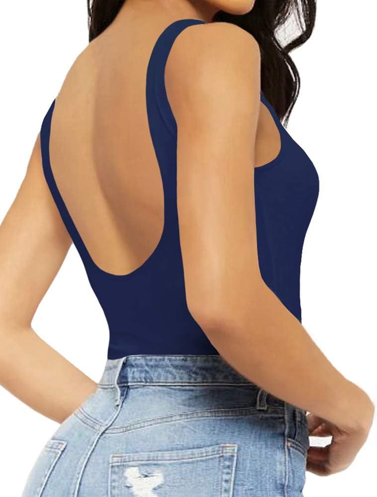 Women's Sleeveless T shirt Backless Tank Tops Bodysuit | Amazon (US)