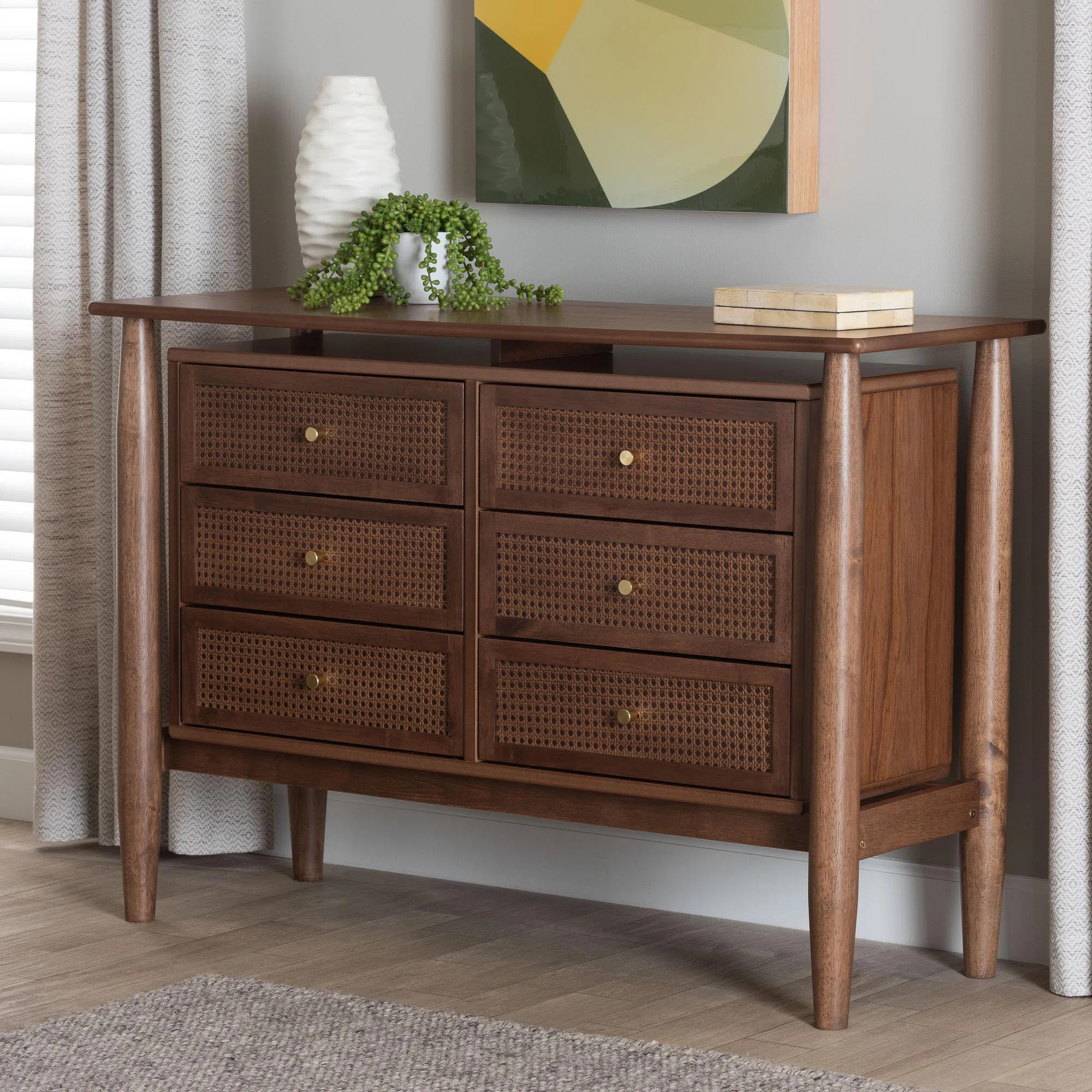 Wholesale Interiors Baxton Studio Alyssa Japandi Walnut Brown Wood 6-Drawer Dresser | Wayfair | Wayfair North America