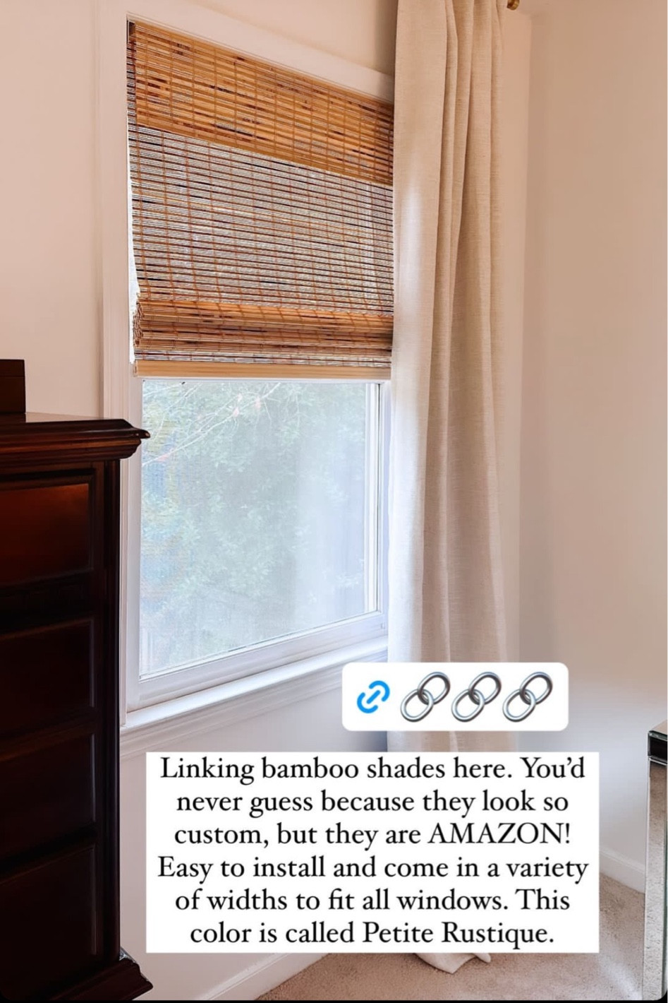 Bamboo Roman shades 