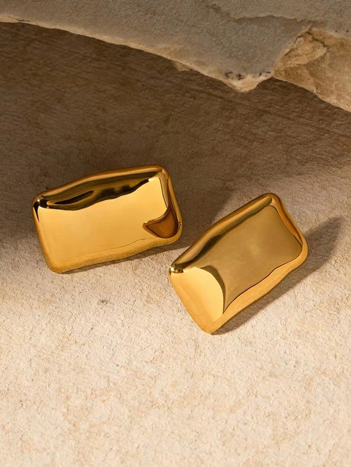 1pair Simple & Fashionable European & American Style Asymmetrical Rectangle Shaped Earrings For W... | SHEIN