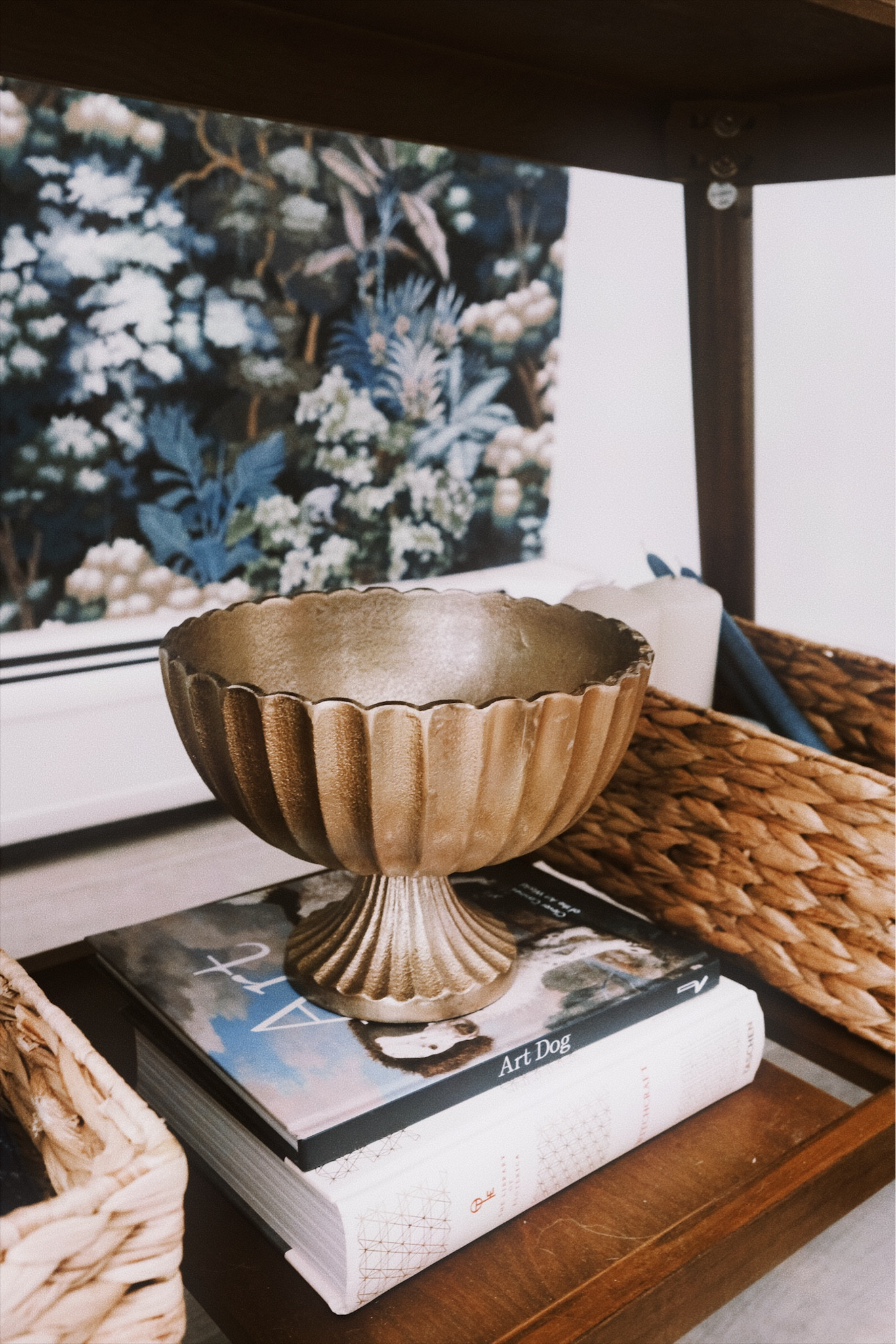 The bottom shelf of my entryway table.

Entryway decor, entryway table decor, entryway inspo, entryway inspiration, teal jungle wallpaper, Walmart console table, solid wood console table, gold pedestal bowl, art dog coffee table book, witches coffee table book, witch book, organization basket, Amazon books 

#LTKfindsunder100 #LTKfindsunder50 #LTKhome