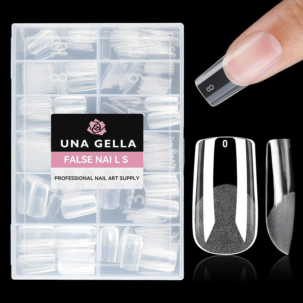 UNA GELLA Medium Square Gel Nail Tips Half Matte 312pcs Medium Square Gel x Nails Full Cover Fals... | Amazon (US)