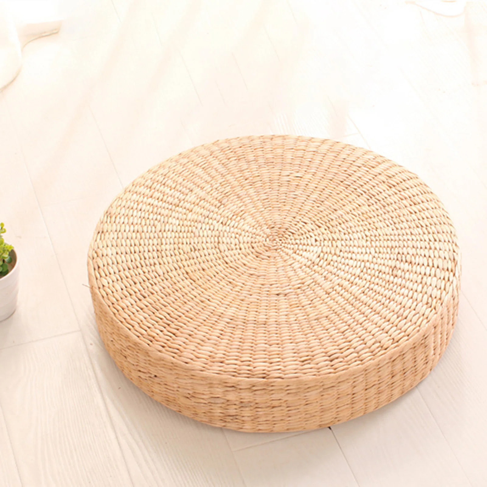 Tatami Cushion Breathable Widely Applied Comfortable Round Straw Weave Handmade Pillow for Floor | Wayfair North America