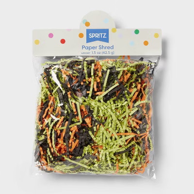 1.5oz.Halloween Shred Filler Paper Orange/Black/Green - Spritz™ | Target