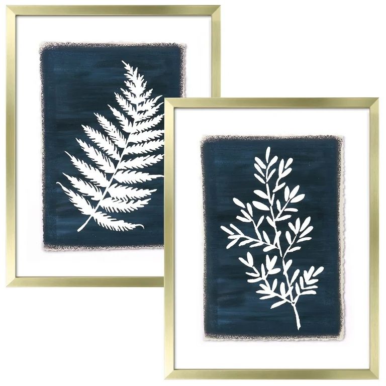 ArtbyHannah 2 Pack 12x16 Botanical Framed Wall Art Set with Gold Frame and Decorative Tropical Pl... | Walmart (US)