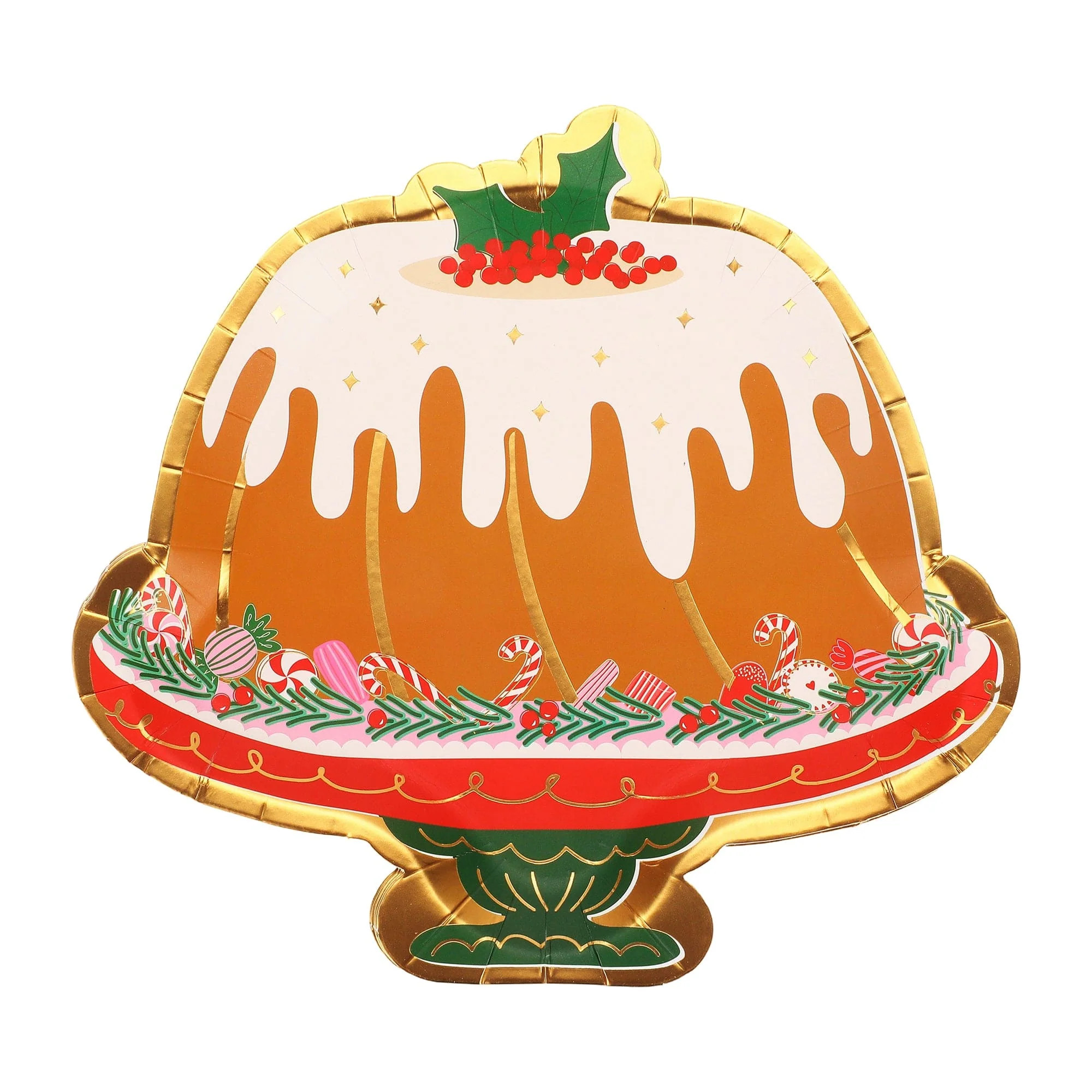 Holiday Bundt Cake Dessert Plates (10 count) | Packed Party