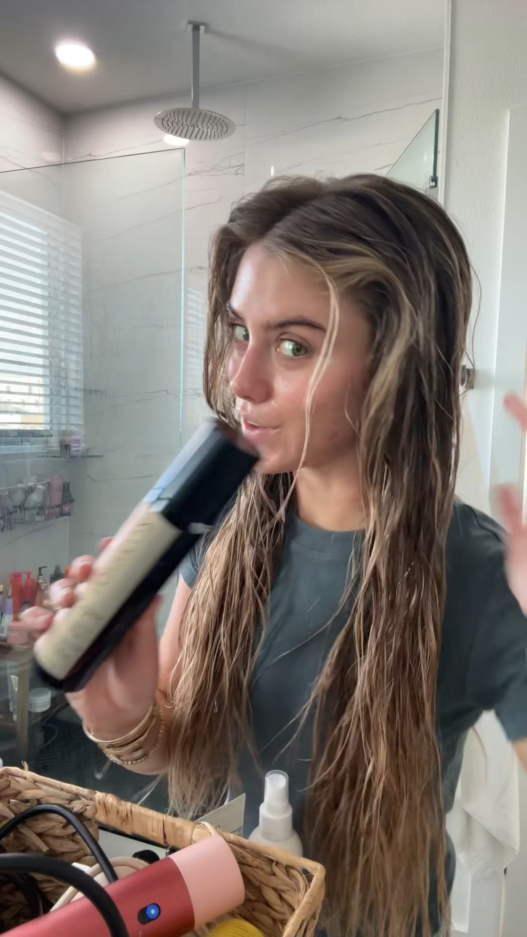 My code is SLOANE! Just a few spritzes on wet or dry hair act as: 

1) Leave-In Conditioner: Silk Protein + Avocado Oil repair weakened hair fibers from within, while a vitamin-rich infusion strengthens hair + mends split ends.

2) Detangler: Seals + smooths cuticles, allowing for snag-free combing + brushing.

3) Anti-Frizz Smoothing Balm: Hyaluronic Acid Time-Release Moisture Technology provides all-day hydration to calm frizz, static + flyaways, while locking in shape + shine.

4) Heat Protectant: Creates a protective barrier around the sealed cuticle to combat damage caused by heat styling, harmful UVA/UVB rays + high-mineral-content waters.#LTKFindsUnder50 

#LTKBeauty #LTKgrwm #LTKselfcare