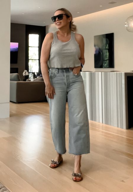 Spring Summer Casual Outfit
Wearing a L in the top
Wearing a 24 in the jeans-these are my fave and run big. If you want a looser fit get your size. Size down to fit like mine!
Bow stud jelly sandals

#LTKfindsunder50 #LTKstyletip #LTKfindsunder100