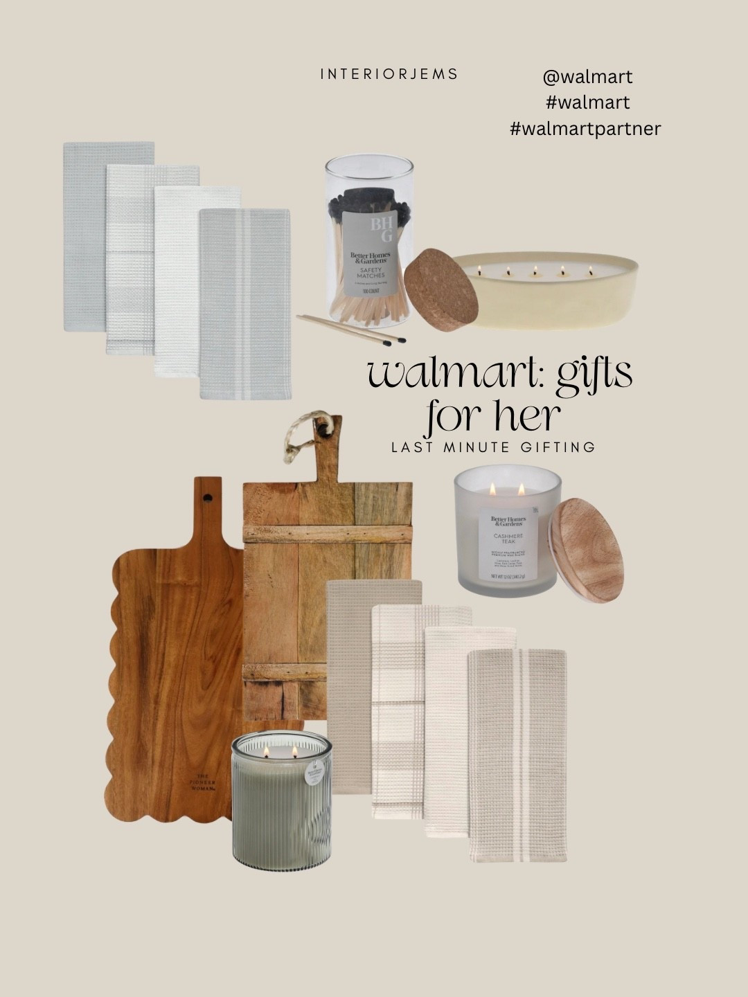#WalmartPartner has the cutest kitchen finds and they make such thoughtful gifts for the chef in your life, mom, grandma, or even a new homeowner.

I’m loving these cutting boards. They look so high end and feel like something you’d find in a specialty shop. The candles are just as good. Very pretty, very expensive looking, and perfect for gifting. And of course I had to throw in my favorite match holder. It’s one of those small details that makes a kitchen feel styled and intentional.

Simple, useful, and classic pieces that anyone would actually use and love.
 @walmart #walmart 


#LTKHome #LTKGiftGuide #LTKSaleAlert