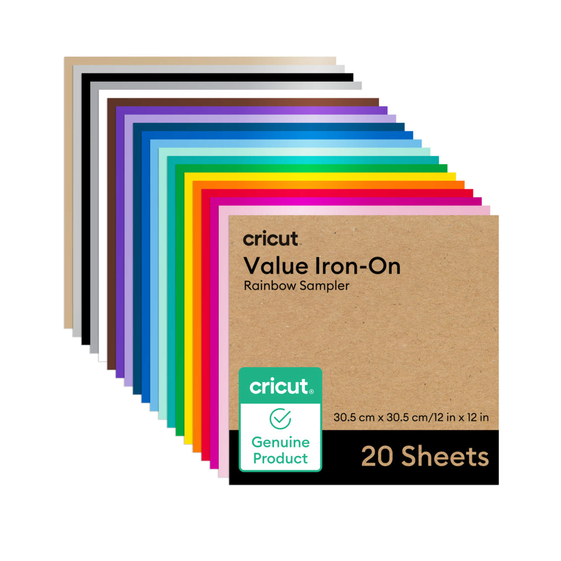 Value Iron-On, Rainbow Sampler - 12 in x 12 in (20 ct) | Cricut
