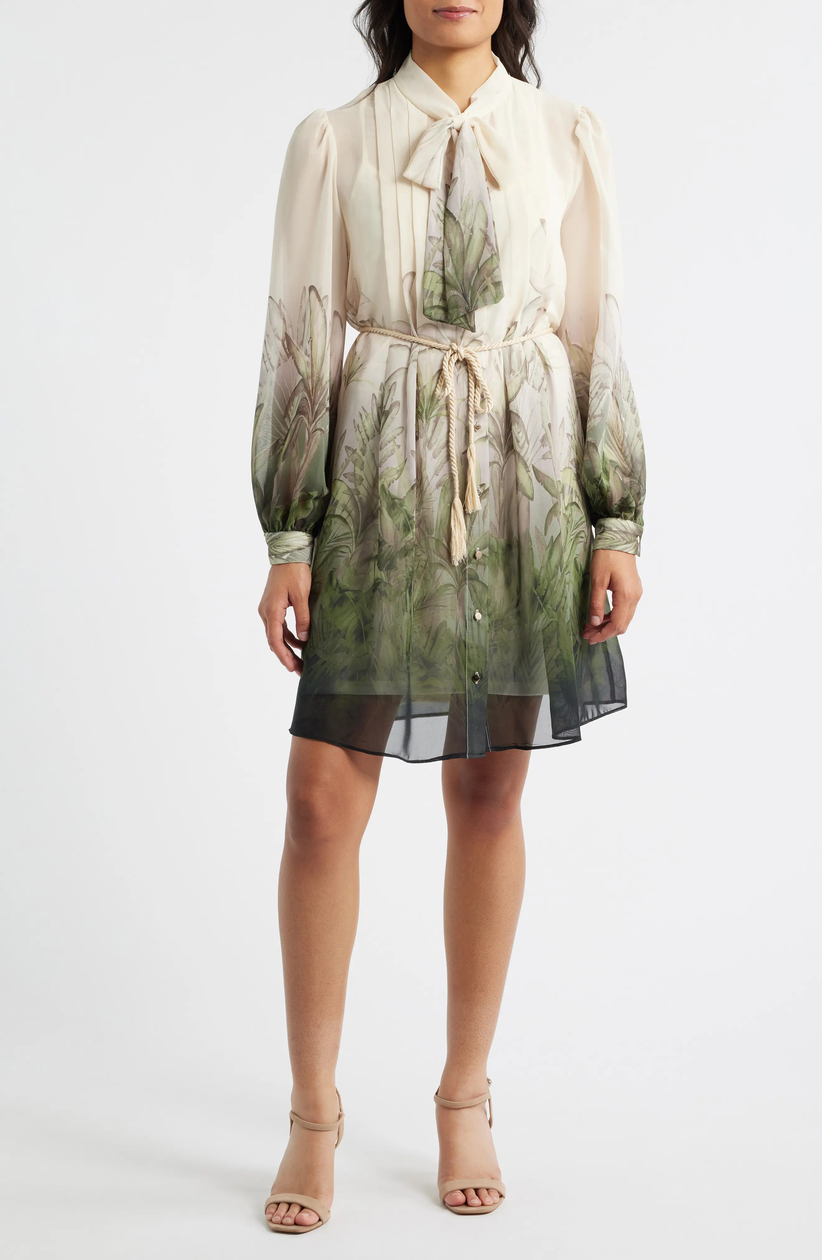 Pleated Long Sleeve Shirtdress (Women) | Nordstrom | Nordstrom