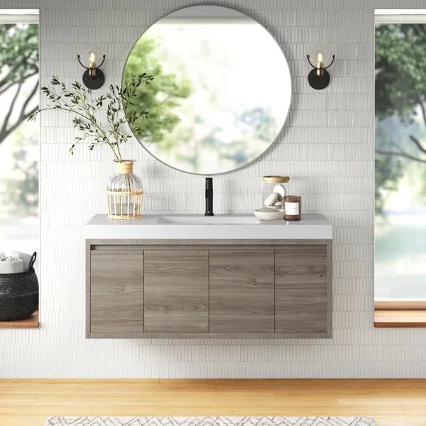 Altenburg 48.5" Wall-Mounted Single Bathroom Vanity Set | Wayfair North America