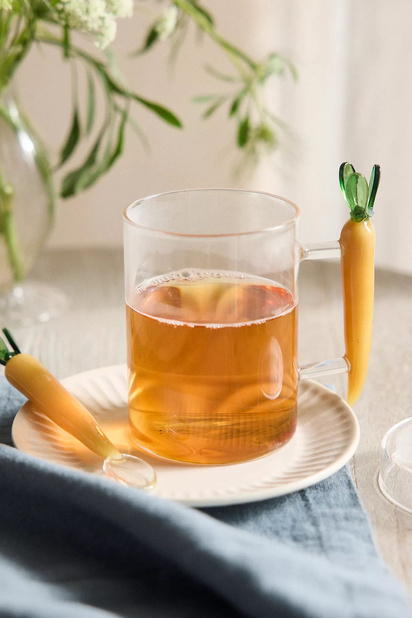 Carrot Glass Mug with Lid | Anthropologie (US)