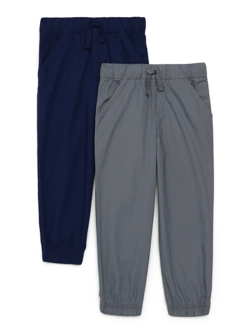 Wonder Nation Little Boys Jogger Pants, 2-Pack, Size 4-10 | Walmart (US)